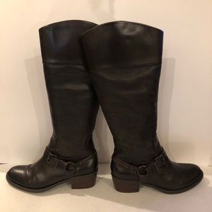 Vince Camuto Brunah Moto Boot Brown Leathe…
